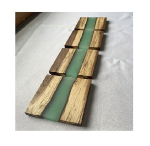Top Quality Customize Handmade Square Epoxy Resin & Wood Resin <b>Sea</b> Green Decorative Coasters for Giveaways Gifts Stone Coasters - Product Image 1