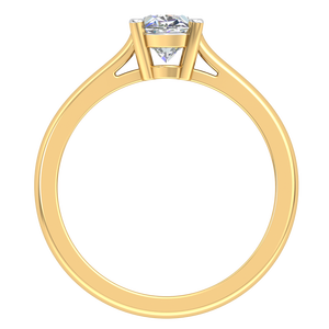 Bague de luxe pour femme en or jaune et blanc 9 carats, design classique, diamant de laboratoire taille brillant 1 carat, couleur EF, certifié IGI - Product Image 3