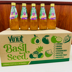 Boisson au jus de fraise aux graines de chia 290 ml 9,8 fl oz, carton de 24 bouteilles en verre, OEM ODM, marque privée, échantillon gratuit - Product Image 5