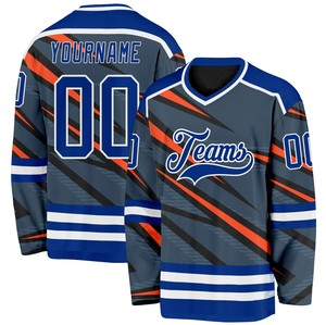 Camiseta de Hockey sobre Hielo de Malla Transpirable, Logotipo del Equipo Personalizado, Nombre y Número, 100% Poliéster, Secado Rápido, Impresión por Transferencia de Calor, Unisex para Adultos - Product Image 3