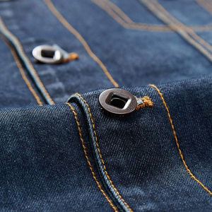 Veste en jean d'hiver pour homme, décontractée, avec logo personnalisé sur le devant, service OEM de haute qualité, finition délavée unie – Vente en gros - Product Image 5