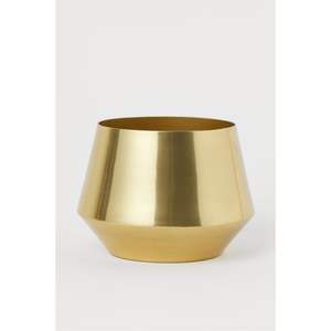 Pot de fleurs en métal doré avec support, décoration de jardin d'intérieur, or martelé, luxe, grand pot de fleurs sur pied décoratif - Product Image 5