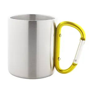 Mug en acier personnalisé Cadisha avec mousqueton – Gadgets personnalisés pour articles de boisson - Product Image 1