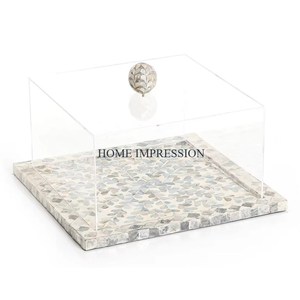 New Arrival Home Dining <b>Table</b> <b>Top</b> Cake Stand Attractive <b>Top</b> Selling Square Mother of Pearl Material Large <b>Table</b> Decor Cake Stand - Product Image 1