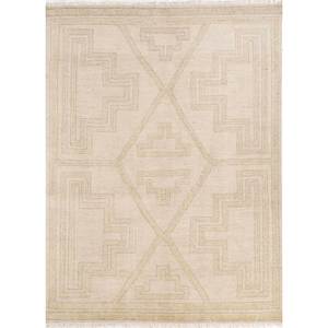 พรมขนสัตว์ถักมือลายไทม์โกลด์ ดีไซน์เรขาคณิตคลาสสิก สำหรับห้องนั่งเล่นวัยรุ่น ห้องโถง รูปทรงสี่เหลี่ยมผืนผ้า รุ่น Akwl-1394 - Product Image 1