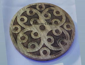 Sous-verres en bois naturel pour boissons Logo vintage personnalisé Sous-verres en bois Vaisselle Tapis Tampons antidérapants Sous-verres pour thé Ustensiles de cuisine - Product Image 6