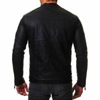 Nouvelle conception, veste en cuir noir pour homme, coupe ajustée, veste en cuir tendance, nouvelle conception en cuir PU pour l'hiver, veste d'hiver pour homme
