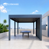 Aluminium Bioklimatische Pergola Pulverbeschichtet Motorisiertes Lamellendach Hurrikanresistent Outdoor Wasserdichter Balkon Wintergarten