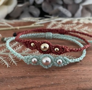 Beaded Macrame <b>Bracelet</b>, Waxed <b>String</b> <b>Bracelet</b>, Surfer <b>Bracelet</b> - Product Image 2