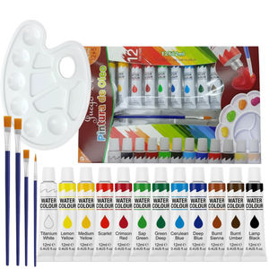 Ensemble de peinture à l'aquarelle de 17 pièces avec 12 peintures lavables non toxiques, 4 pinceaux et 1 palette - Product Image 6