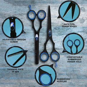 Tijeras de corte de pelo profesionales de hoja afilada tijeras de peluquero de buena calidad hechas a mano - Product Image 6