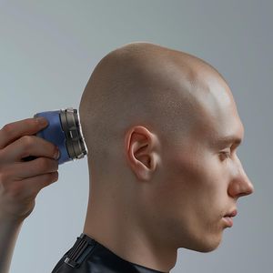 Afeitadora Eléctrica Inalámbrica Portátil para Hombres Calvos, Resistente al Agua IPX7, Afeitado en Seco/Húmedo, Afeitadora Rotatoria con Idioma Alemán para Uso Facial y en Autocaravanas - Product Image 1