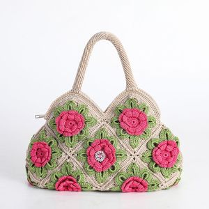 Bolso Tote Hecho a Mano con Flores de Crochet, Personalizable, Venta al Por Mayor, para Uso Diario y Ocasiones Especiales, para Mujer - Product Image 1