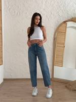 Jeans en denim délavé de haute qualité pour femmes, respirants, extensibles, écologiques, décontractés, à braguette boutonnée, coupe droite mi-haute, styles polyvalents
