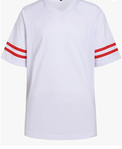 เสื้อเจอร์ซีย์อเมริกันฟุตบอลสำหรับผู้ชายและผู้หญิงเสื้อออกกำลังกายแขนสั้นแห้งเร็วชุดเล่นกีฬาแบบลำลอง - Product Image 1