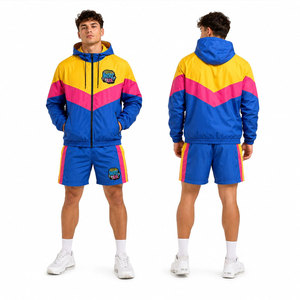 Sports Training Travel Performance Windbreaker Shorts <b>Set</b> Men's Comfortable Quick Dry Athletic Windbreaker Shorts <b>Set</b> - Product Image 3