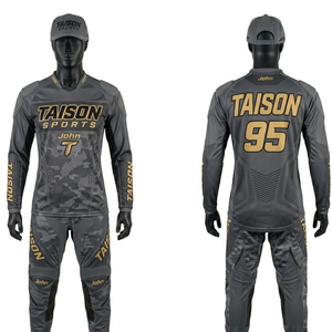 Maillot de Tir pour Hommes Premium 180 GSM Micro Polyester Respirant Bleu Noir Rouge Design à Panneaux Sublimation Broderie Logo Personnalisé - Product Image 2