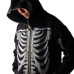 Vente chaude Personnalisé Couleur Différente Strass À Capuche pour Hommes Casual Street Wear Saison D'hiver Hommes Plain Hoodie Casual Wear - Product Image 3