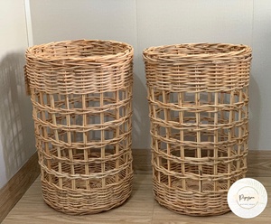 Cesta de Almacenamiento de Bambú y Ratán Hecha a Mano con Tapa, Forro de Lona y Asas, Cesta de Lavandería de Ratán para Hotel, Estilo Vintage - Product Image 3