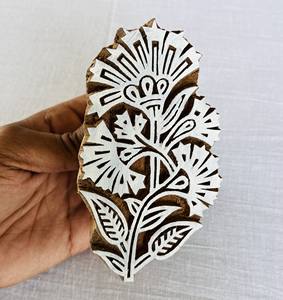 Bloque de Impresión Manual de Madera de Teca Tallada a Mano |   Bloque de Impresión Textil Indio, Tela, Papel, Estampado a Mano - Product Image 2