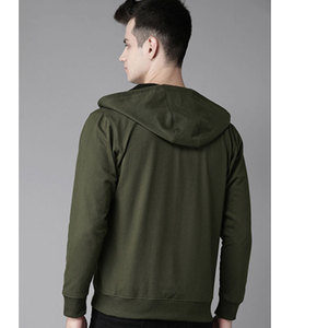 Sudadera con capucha de algodón 100% para hombre, corte ajustado, con cremallera completa, estilo French Terry, para gimnasio, con logo personalizado, OEM, ropa urbana, venta al por mayor - Product Image 4