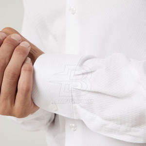 Camisa de vestir cómoda Camisa de vestir de tamaño personalizado transpirable En stock Hecho en camisa de vestir de poliéster de algodón - Product Image 4