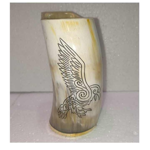 แก้วมักทรงเขาควายสำหรับดื่มเบียร์ปาร์ตี้งานปาร์ตี้ทำมือสุดหรูแก้วฮอร์นไวกิ้งอินเดีย - Product Image 6