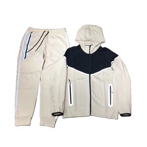 Sudaderas deportivas informales para hombre, conjunto de pantalones de chándal y chaqueta, chándal de diseñador, 2 uds., chándal reflectante grueso de algodón para hombre - Product Image 1
