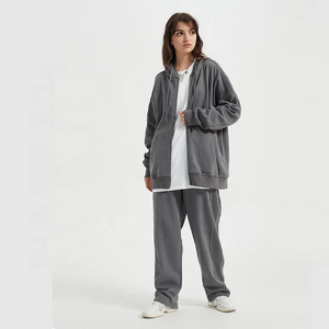 Venta caliente conjunto liso de los hombres deportes personalizados poliéster algodón Unisex Jogging chándales de gran tamaño Slim Fit hombres chándal - Product Image 3