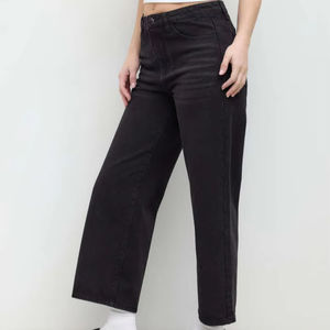 Ropa de mujer 2025 otoño nuevo estilo temperamento versátil cintura alta Casual pierna ancha pantalones vaqueros estilo lavado Casual Denim - Product Image 4