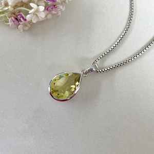 Diseño impresionante 925 Plata de Ley Natural limón cuarzo piedra preciosa forma de pera colgante hecho a mano joyería fina colgantes y dijes - Product Image 5