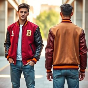 Veste universitaire avec logo personnalisé OEM pour unisexe, design Street Wear, commande en gros, manches en cuir, laine 380 GSM, usine directe - Product Image 1