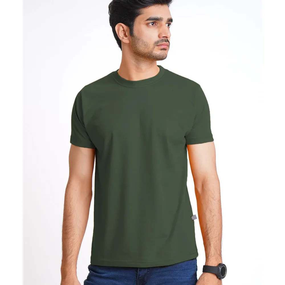 グリーン最新デザインカジュアルメンズTシャツ新しい韓国風サマーメンズTシャツ高品質メンズ半袖シャツ