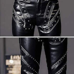 Pantalon en cuir de qualité supérieure Prix de gros d'usine Pantalon en cuir avec logo personnalisé pour hommes - Product Image 5