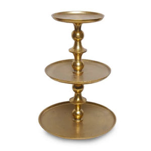 Soporte para Pastel de 3 Niveles con Acabado Dorado, Diseño Clásico de Latón Amson, Ecológico y Apto para Lavavajillas, para Decoración de Bodas y Fiestas de Cumpleaños - Product Image 1