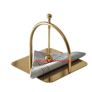 Servilletero de Metal dorado de lujo moderno para decoración de mesa de comedor servilletero vertical creativo para uso doméstico, cocina y restaurante - Product Image 1