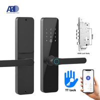GRATEAIEN Serrure Intelligente Intérieure avec Poignée, Mot de Passe par Empreinte Digitale, WiFi TUYA, pour Hôtels et Maisons d'Hôtes, Cerradura Inteligente