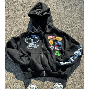 Sweat à capuche sérigraphié en molleton de coton mélangé pour hommes, vêtements d'hiver teints dans des tissus épais, produits chauds, vente en gros - Product Image 1