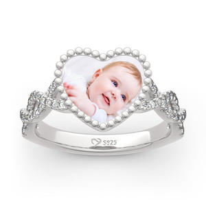 Bague photo réglable en argent sterling plaqué or rose Jeulia Endless Love - Product Image 2