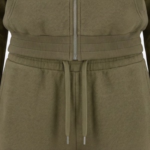 Ensemble de survêtement pour femme d'hiver, à capuche évasée, 100% coton éponge, surdimensionné, streetwear, ensemble de survêtement, pantalon de survêtement court, sweat à capuche à manches longues, salle de sport - Product Image 5