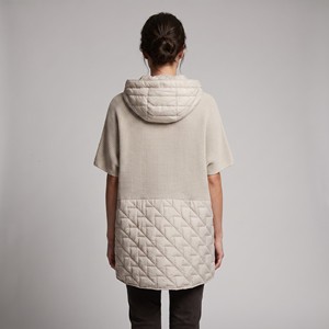 Quilted, Rib-Knit, Mixed-Fabric Hooded <b>Jacket</b> <b>with</b> <b>Zipper</b> and Zippered <b>Pockets</b>; Sizes S-M-L; Fits Sizes 36-46 - Product Image 2