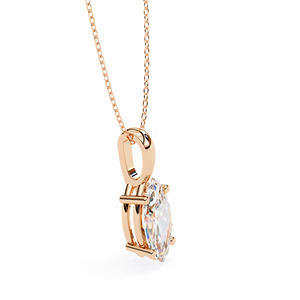 Mujer boda fiesta desgaste redondo brillante corte solitario laboratorio crecido CVD diamante amarillo oro colgante collar VS2 claridad VS2 Color - Product Image 4