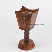 Brûleur d'encens en bois de manguier et métal, motif étoile arabe, porte-bakhoor, brûleur d'oud de table, accessoire décoratif pour la maison, taille personnalisable