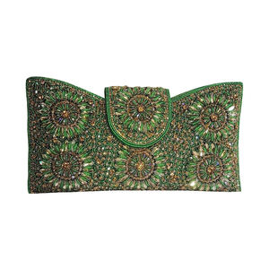 Handcrafted Crystal Beaded Wedding Clutch Bridal Embroidery <b>Evening</b> <b>Bag</b> for Special Occasions - Product Image 1