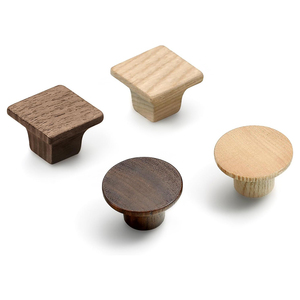 Lot de 12 (carrés) poignées de porte d'armoire de style chinois minimaliste et haut de gamme poignées de tiroir d'armoire bouton en bois de garde-robe à trou unique - Product Image 3