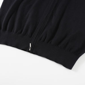 Laine Noir Hommes Pull À Fermeture Éclair Double Fermeture Éclair Cardigan Pull Veste En Tricot pour Homme - Product Image 6