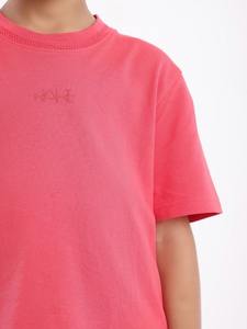 Camiseta de Cuello Redondo Extra Grande, Tejida, Ecológica, con Logotipo Personalizado del Fabricante, para Niños, Hombros Caídos, 100% Algodón Orgánico - Product Image 6