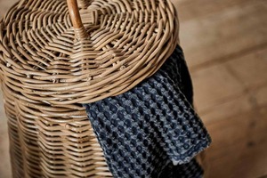 Panier de rangement rond en rotin naturel fait main, écologique, moderne, multifonctionnel, bac à linge fabriqué au Vietnam - Product Image 3