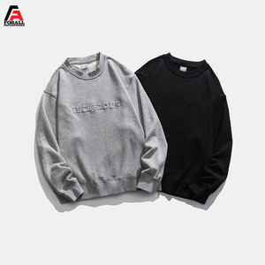 เสื้อฮู้ดลายนูนใช้ได้ทั้งชายและหญิงเสื้อสเวตเตอร์คอกลมงานปักโลโก้ขนแกะไซส์ใหญ่พิเศษสำหรับฤดูหนาว3D - Product Image 3