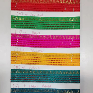 Dentelle de satin moderne pour les bordures de robe de mode à la mode et les points forts de saree en vrac en gros pour les fabricants de vêtements - Product Image 1